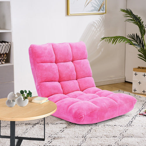 Adjustable 14-position Cushioned Floor Chair, Pink