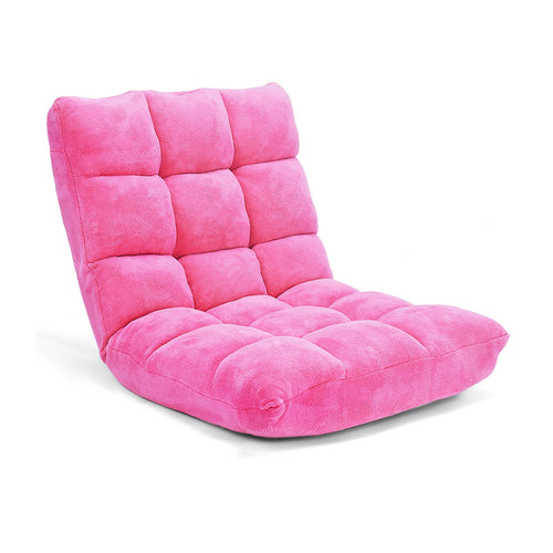 Adjustable 14-position Cushioned Floor Chair, Pink