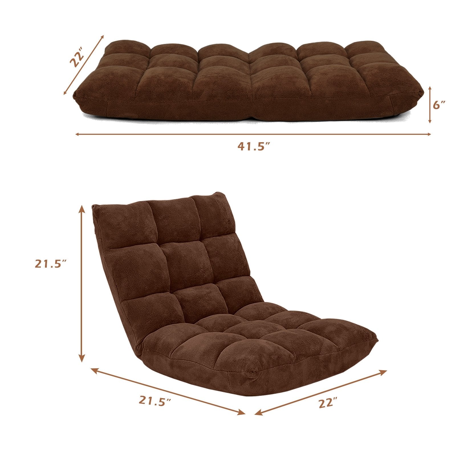 Adjustable 14-position Cushioned Floor Chair, Coffee Floor Chairs   at Gallery Canada