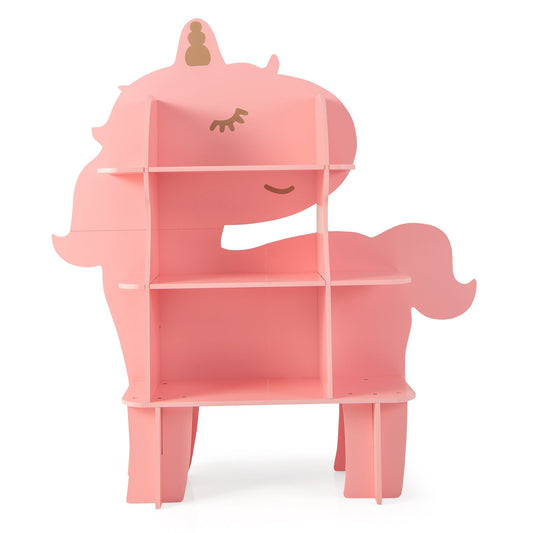 Kids Bookcase Toy Storage Organizer with Open Storage Shelves-Unicorn, Pink Kids Storage   at Gallery Canada