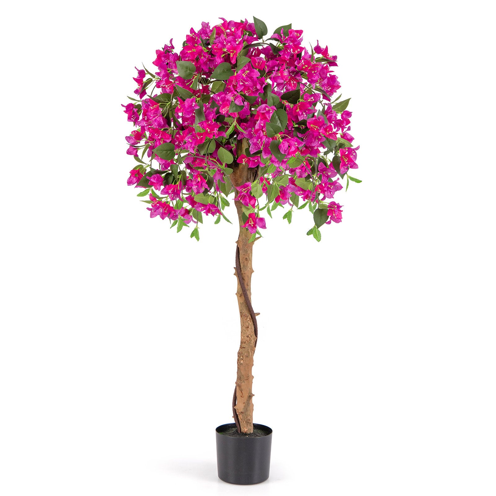 4.5 Feet Artificial Azalea Tree with Cement Pot, Multicolor Faux Plants   at Gallery Canada