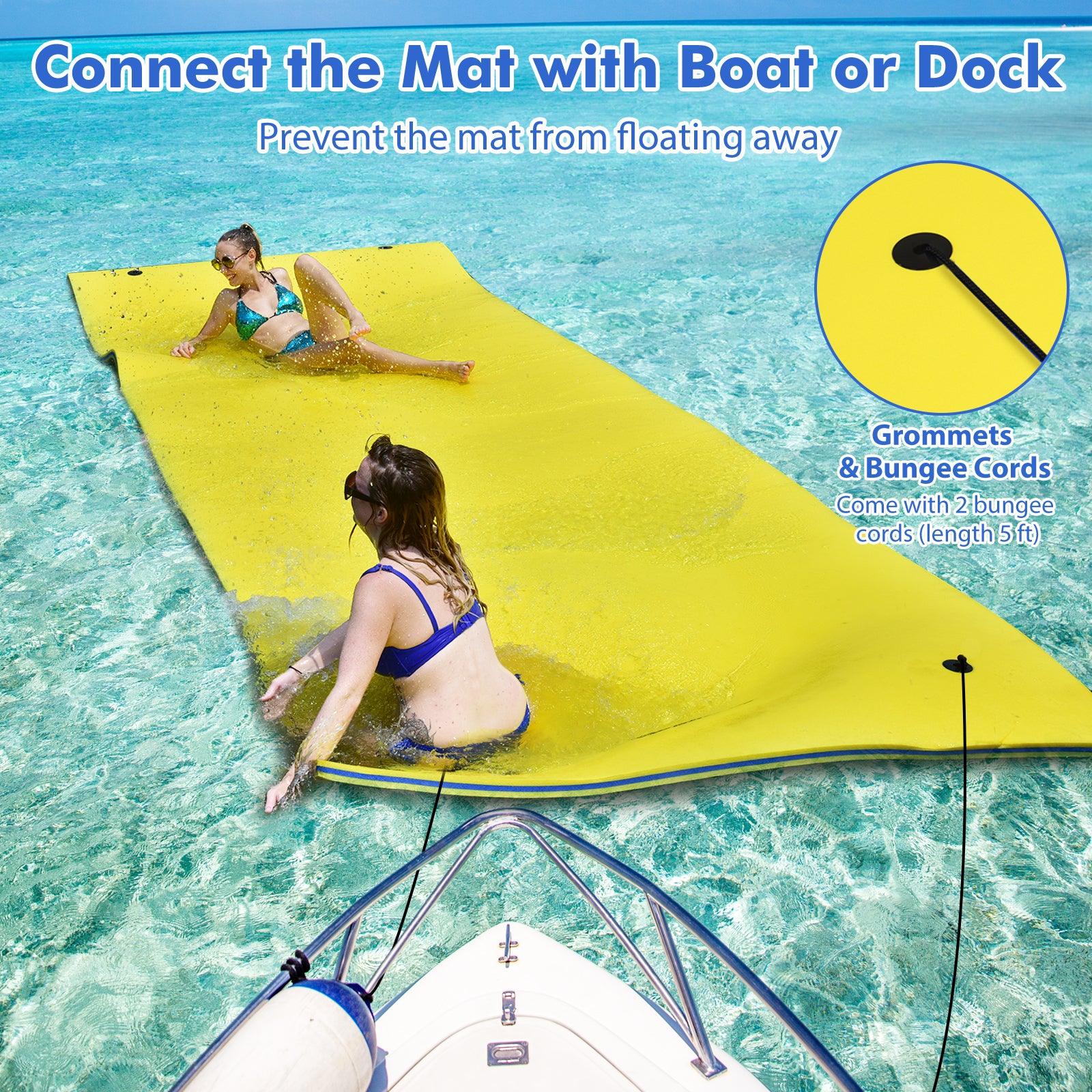 9' x 6' 3 Layer Floating Water Pad Foam Mat , Yellow Swimming at Gallery Canada