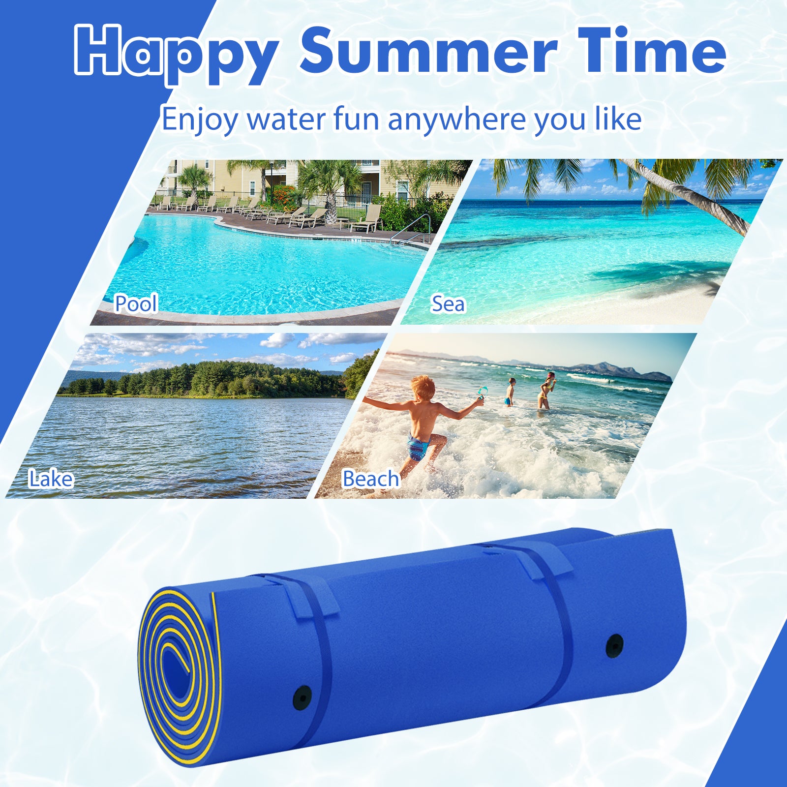 3 Layer Water Pad Foam Mat, Blue Swimming at Gallery Canada