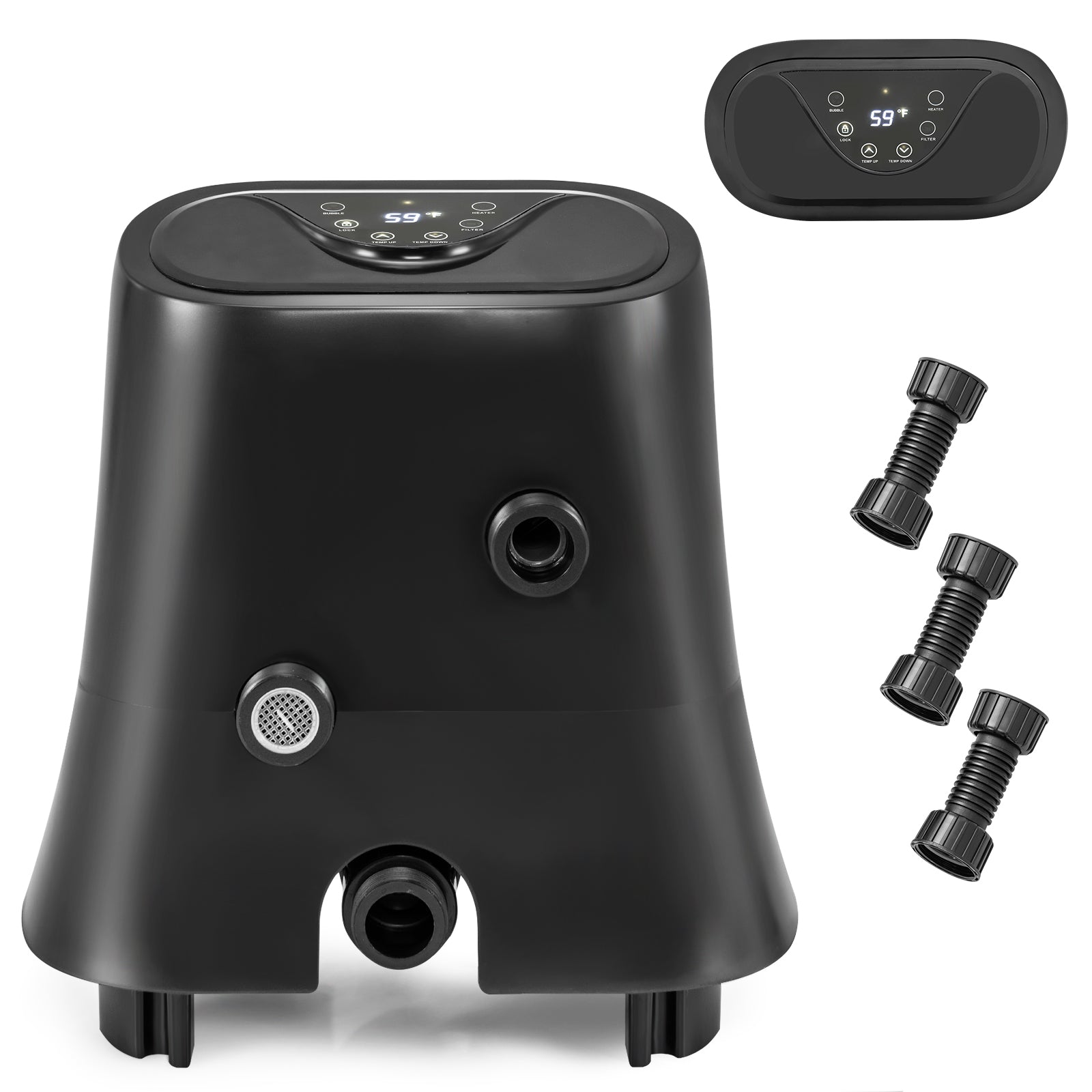 1350W Electric Heater Pump with Touch Panel and LED Display, Black Swimming Pools at Gallery Canada