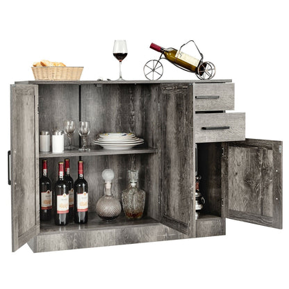 Buffet Storage Cabinet  Kitchen Sideboard with 2 Drawers, Gray Sideboards Cabinets & Buffets   at Gallery Canada