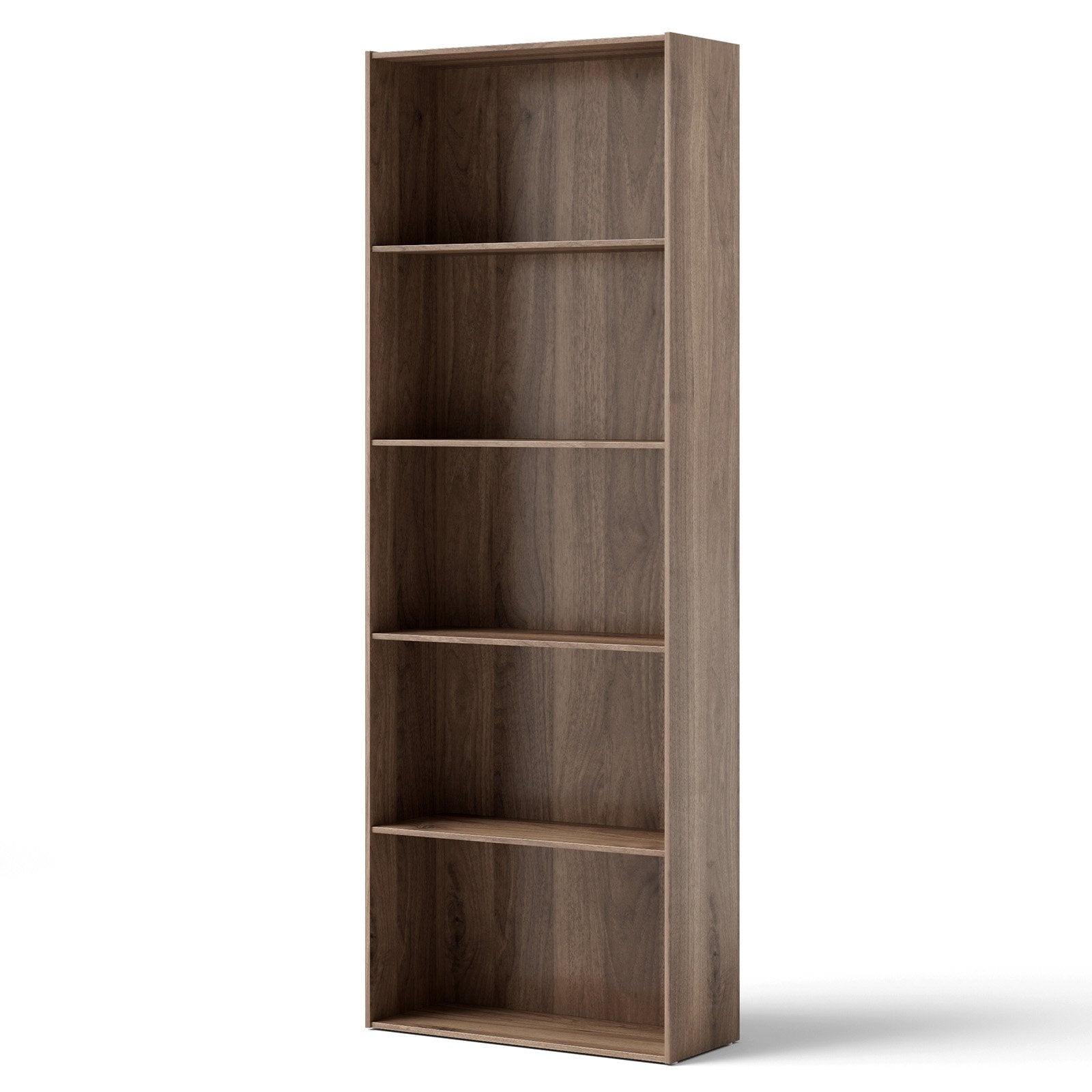 5-Shelf Storage Bookcase Modern Multi-Functional Display Cabinet Furniture, Walnut - Gallery Canada
