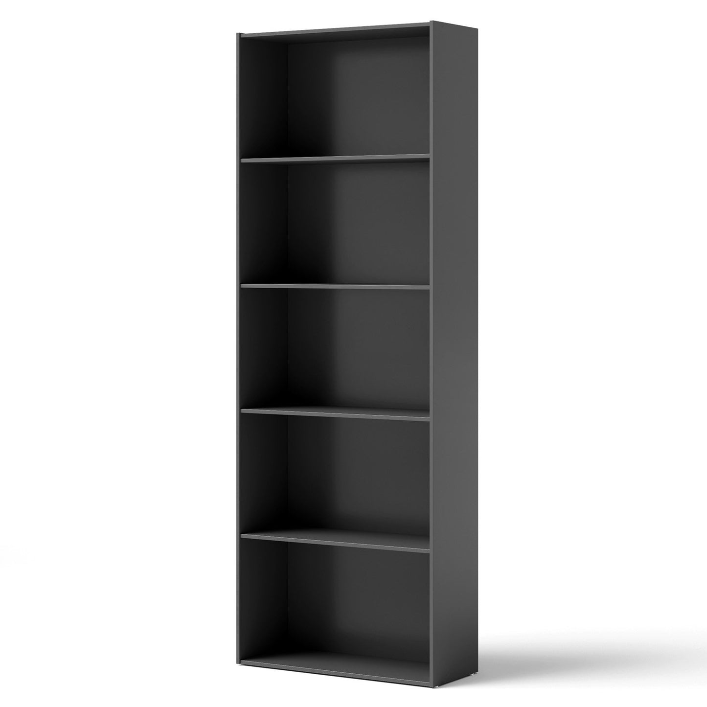 5-Shelf Storage Bookcase Modern Multi-Functional Display Cabinet Furniture, Black Bookcases   at Gallery Canada