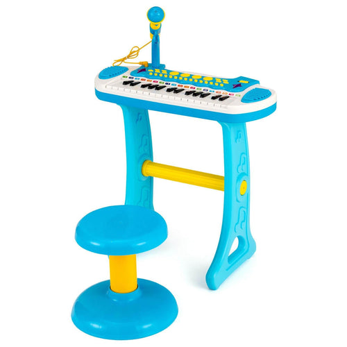 31-Key Kids Piano Keyboard Toy with Microphone and Multiple Sounds for Age 3+, Blue