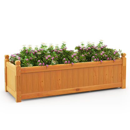 Wooden Rectangular Garden Bed with Drainage System, Natural Raised Garden Beds   at Gallery Canada