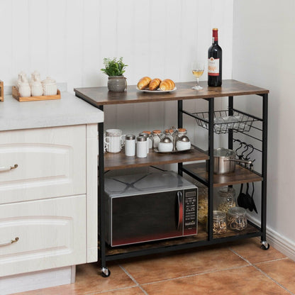 Rolling Industrial Kitchen Baker’s Storage Shelf, Brown Baker's Racks   at Gallery Canada