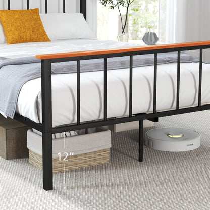 Full/Queen Bed Frame with Headboard and Footboard-Full Size, Black - Gallery Canada
