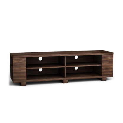 59 Inch Console Storage Entertainment Media Wood TV Stand, Walnut Entertainment Centers & TV Stands   at Gallery Canada