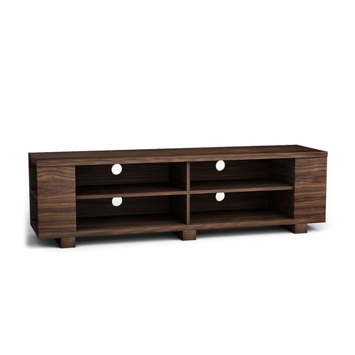 59 Inch Console Storage Entertainment Media Wood TV Stand, Walnut