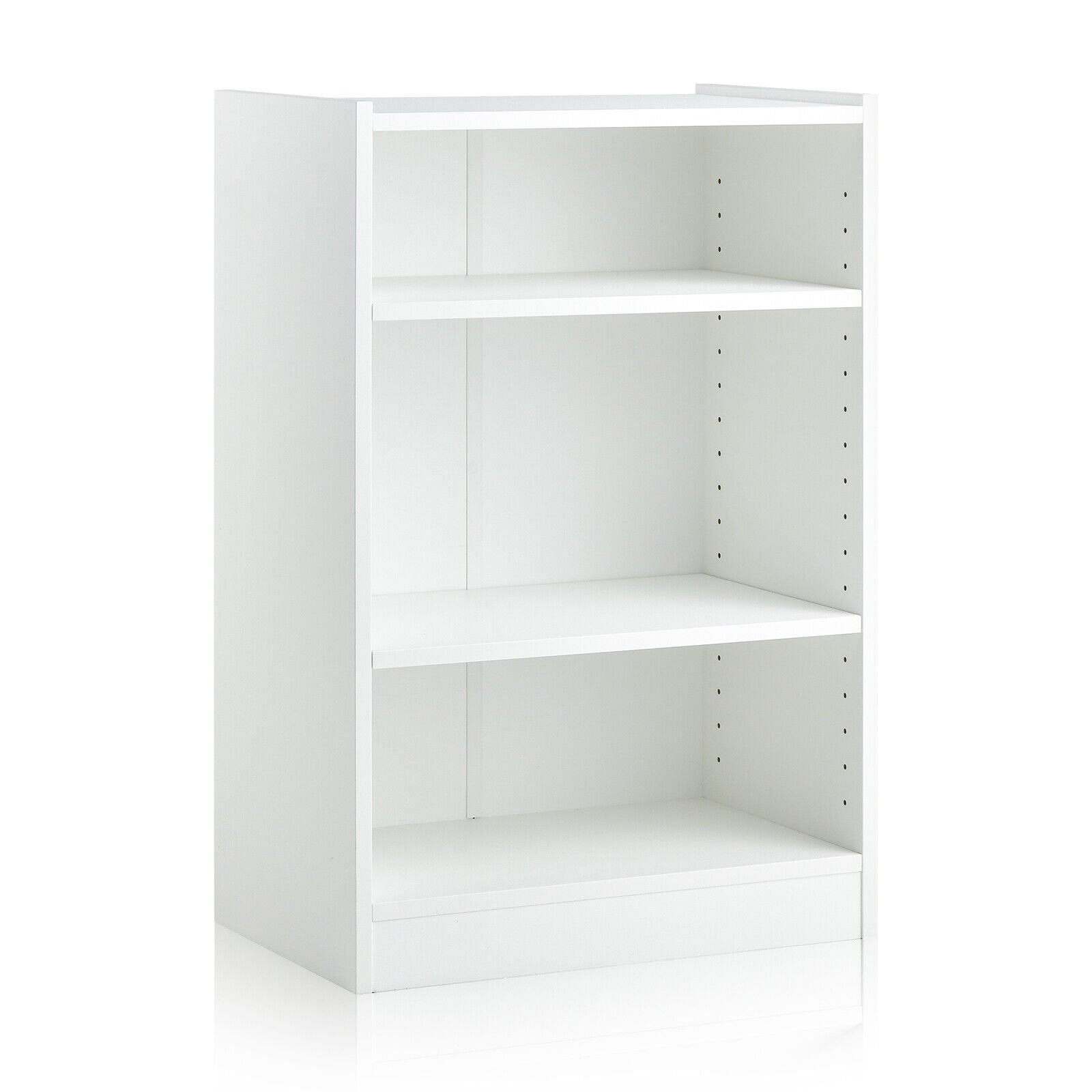 3-Tier Bookcase Open Display Rack Cabinet with Adjustable Shelves, White Bookcases   at Gallery Canada