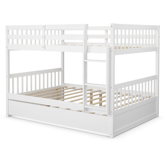 Full over Full Bunk Bed Platform Wood Bed, White - Gallery Canada