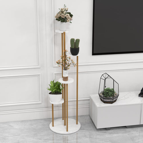 4-Tier 48.5 Inch Metal Plant Stand, White