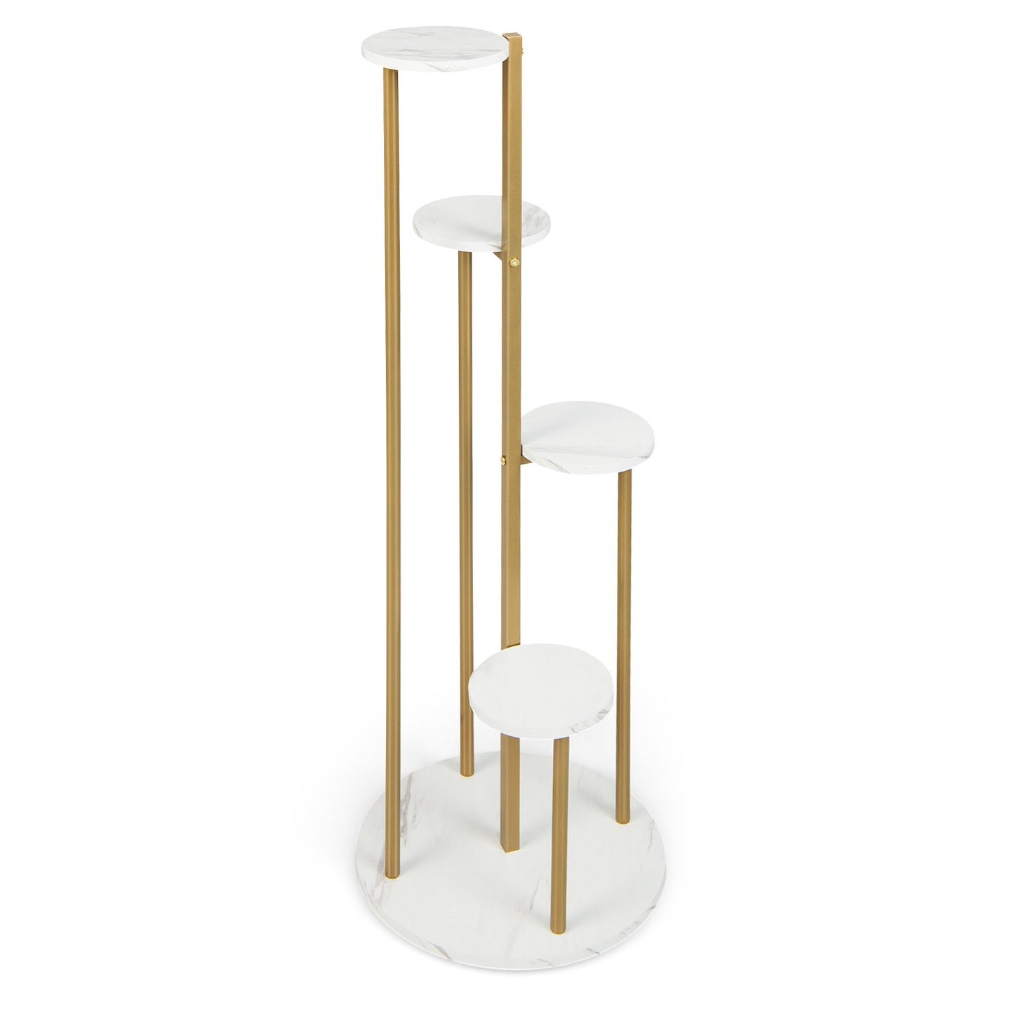 4-Tier 48.5 Inch Metal Plant Stand, White Plant Stands   at Gallery Canada