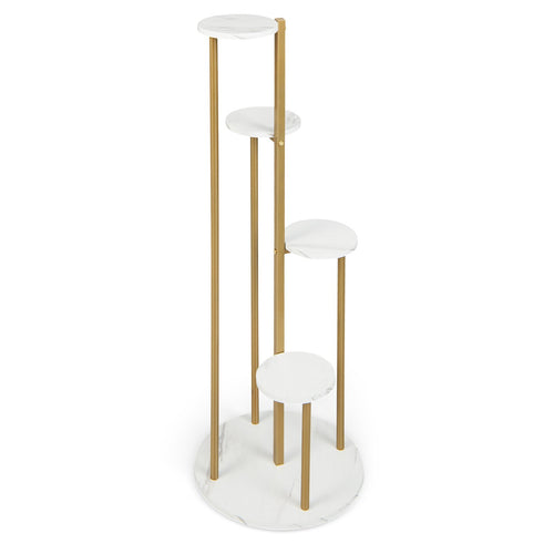 4-Tier 48.5 Inch Metal Plant Stand, White