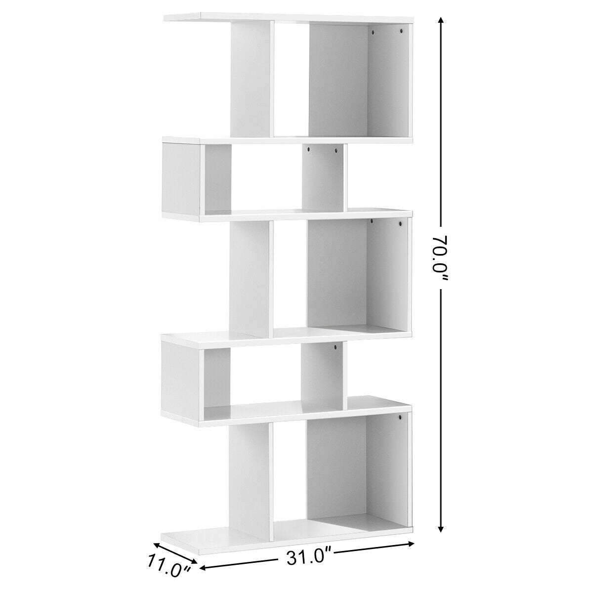 5 Cubes Ladder Shelf Corner Bookshelf Display Rack Bookcase, White - Gallery Canada