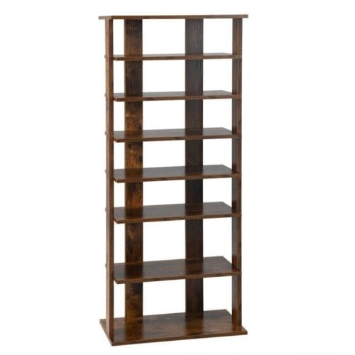 7 Tiers Vertical Shoe Rack for Front Door, Rustic Brown - Gallery Canada