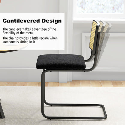 2 Pieces Mid-Century Modern Dining Chair with Cantilever Design, Black Dining Chairs   at Gallery Canada