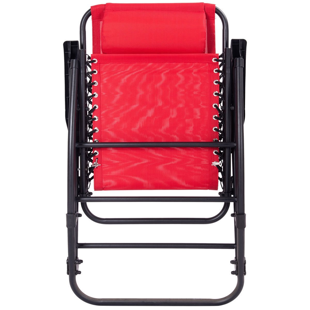 Outdoor Patio Headrest Folding Zero Gravity Rocking Chair, Red Patio Rocking Chairs & Gliders   at Gallery Canada