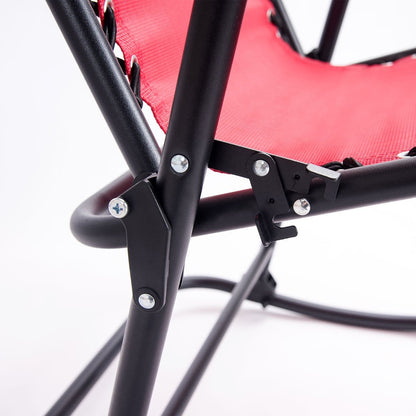 Outdoor Patio Headrest Folding Zero Gravity Rocking Chair, Red Patio Rocking Chairs & Gliders   at Gallery Canada