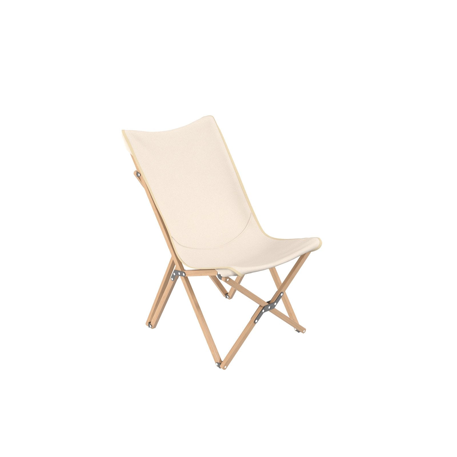 Set of 2 Bamboo Dorm Chair with Storage Pocket for Camping and Fishing, Beige Camping Furniture   at Gallery Canada