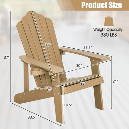 Weather Resistant HIPS Outdoor Adirondack Chair with Cup Holder, Coffee Adirondack Chairs   at Gallery Canada