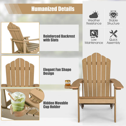 Weather Resistant HIPS Outdoor Adirondack Chair with Cup Holder, Coffee Adirondack Chairs   at Gallery Canada