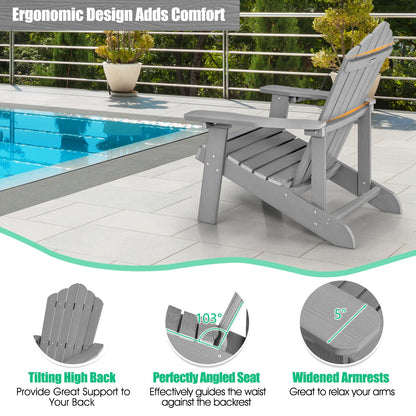 Weather Resistant HIPS Outdoor Adirondack Chair with Cup Holder, Gray Adirondack Chairs   at Gallery Canada