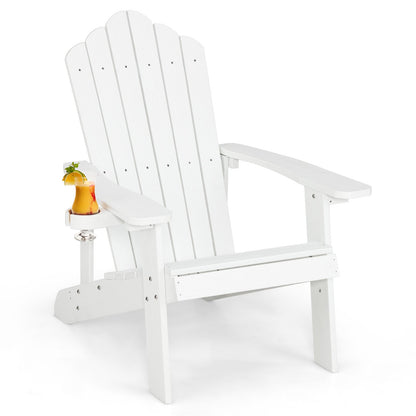 Weather Resistant HIPS Outdoor Adirondack Chair with Cup Holder, White Adirondack Chairs   at Gallery Canada