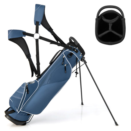 Golf Stand Cart Bag with 4 Way Divider Carry Organizer Pockets, Blue Golf Blue  at Gallery Canada