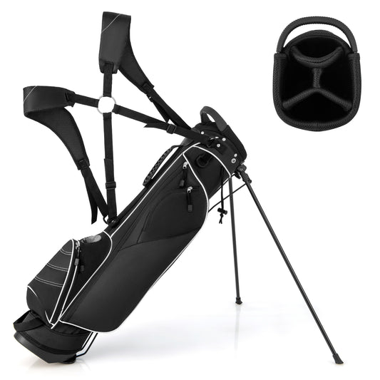 Golf Stand Cart Bag with 4 Way Divider Carry Organizer Pockets, Black Golf Black  at Gallery Canada