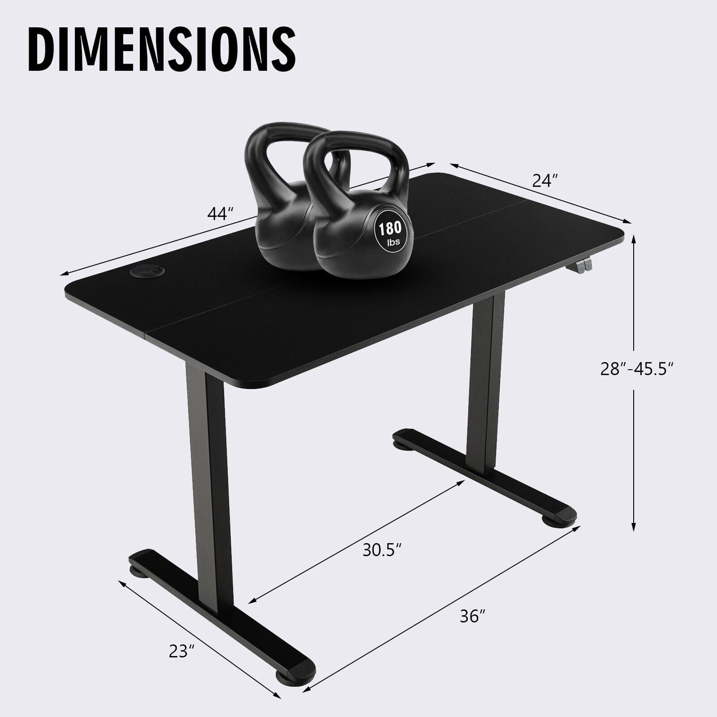 Electric Standing Desk Adjustable Stand up Computer Desk Anti-collision, Black Standing Desks   at Gallery Canada