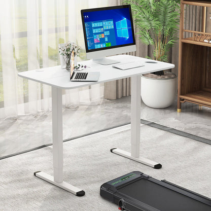 Electric Standing Desk Adjustable Stand up Computer Desk Anti-collision, White - Gallery Canada