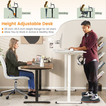 Electric Standing Desk Adjustable Stand up Computer Desk Anti-collision, White - Gallery Canada