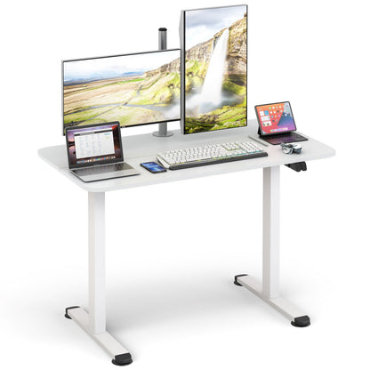 Electric Standing Desk Adjustable Stand up Computer Desk Anti-collision, White - Gallery Canada