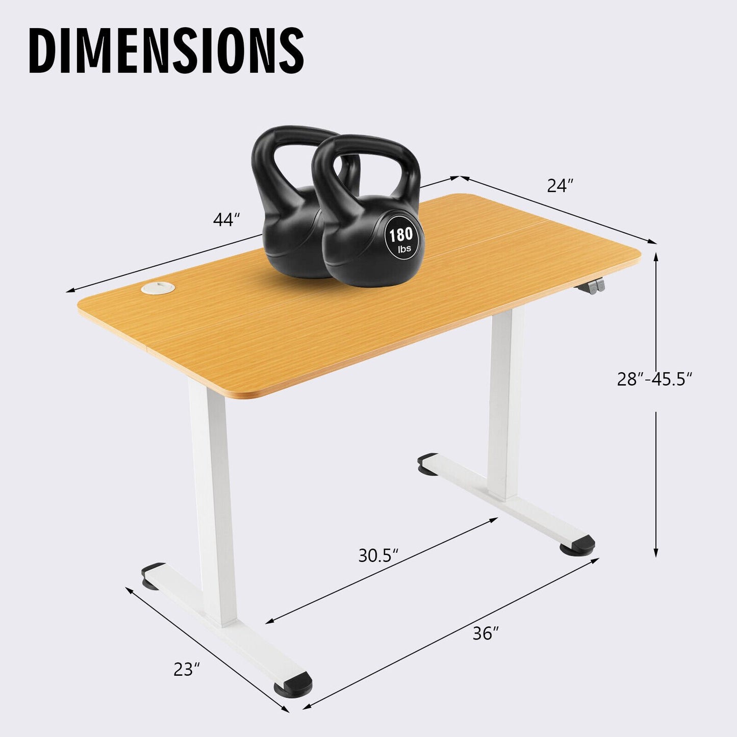 Electric Standing Desk Adjustable Stand up Computer Desk Anti-collision, Natural - Gallery Canada