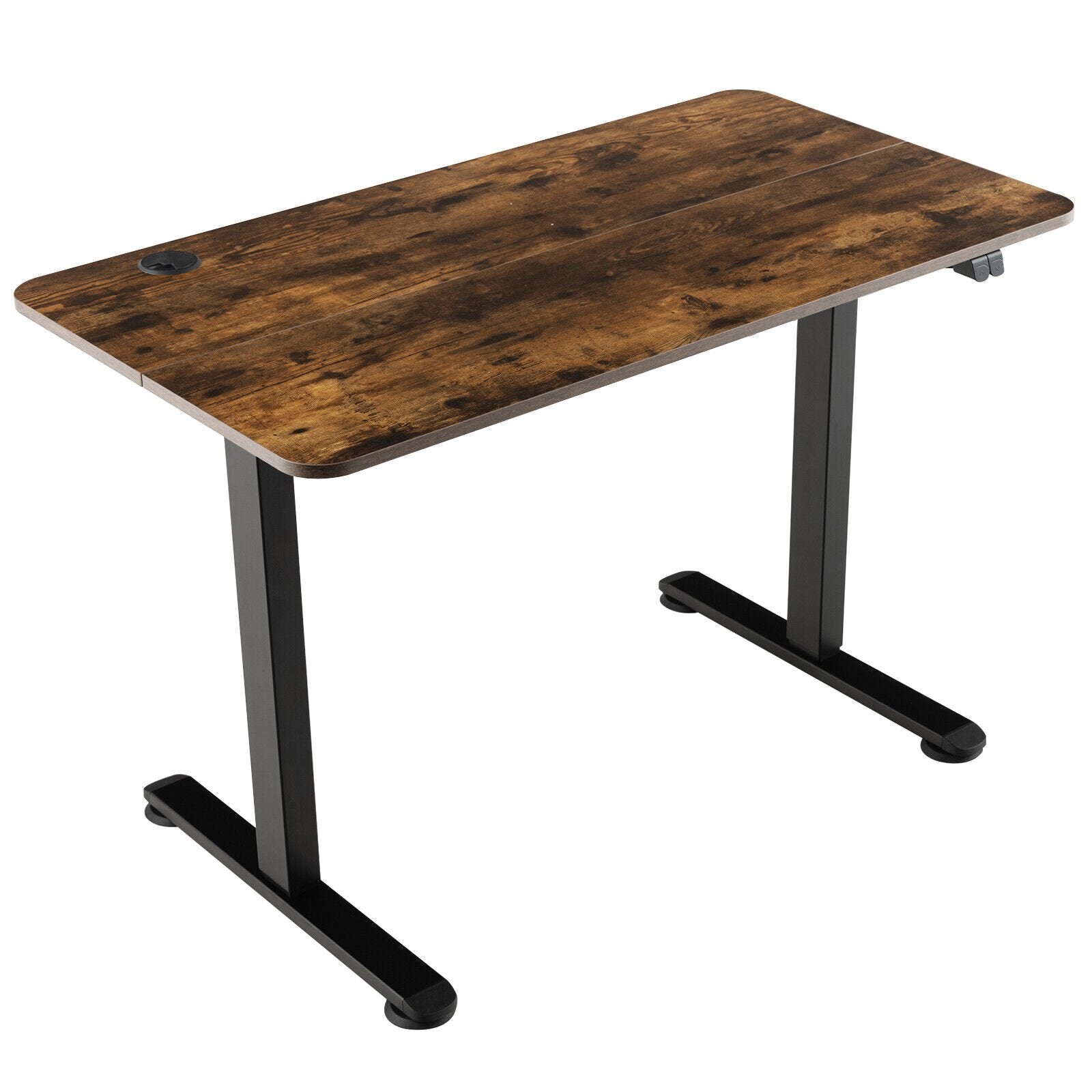 Electric Standing Desk Adjustable Stand up Computer Desk Anti-collision, Rustic Brown - Gallery Canada