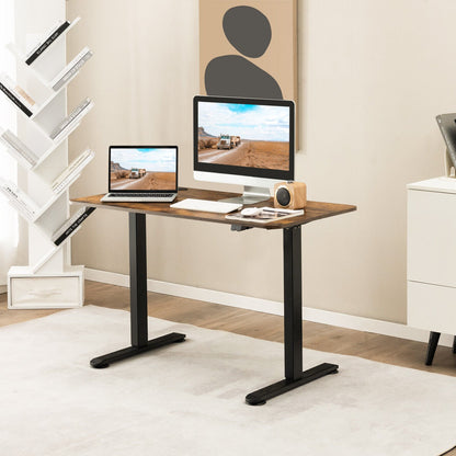 Electric Standing Desk Adjustable Stand up Computer Desk Anti-collision, Rustic Brown Standing Desks   at Gallery Canada