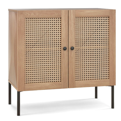 Kitchen Sideboard with 2 Rattan Doors and Adjustable Shelf, Oak Sideboards Cabinets & Buffets   at Gallery Canada