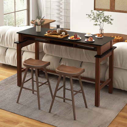 3-Piece Home Bar Set with 2 Upholstered Bar Stools  Outlets and USB Ports, Black Bar Tables   at Gallery Canada