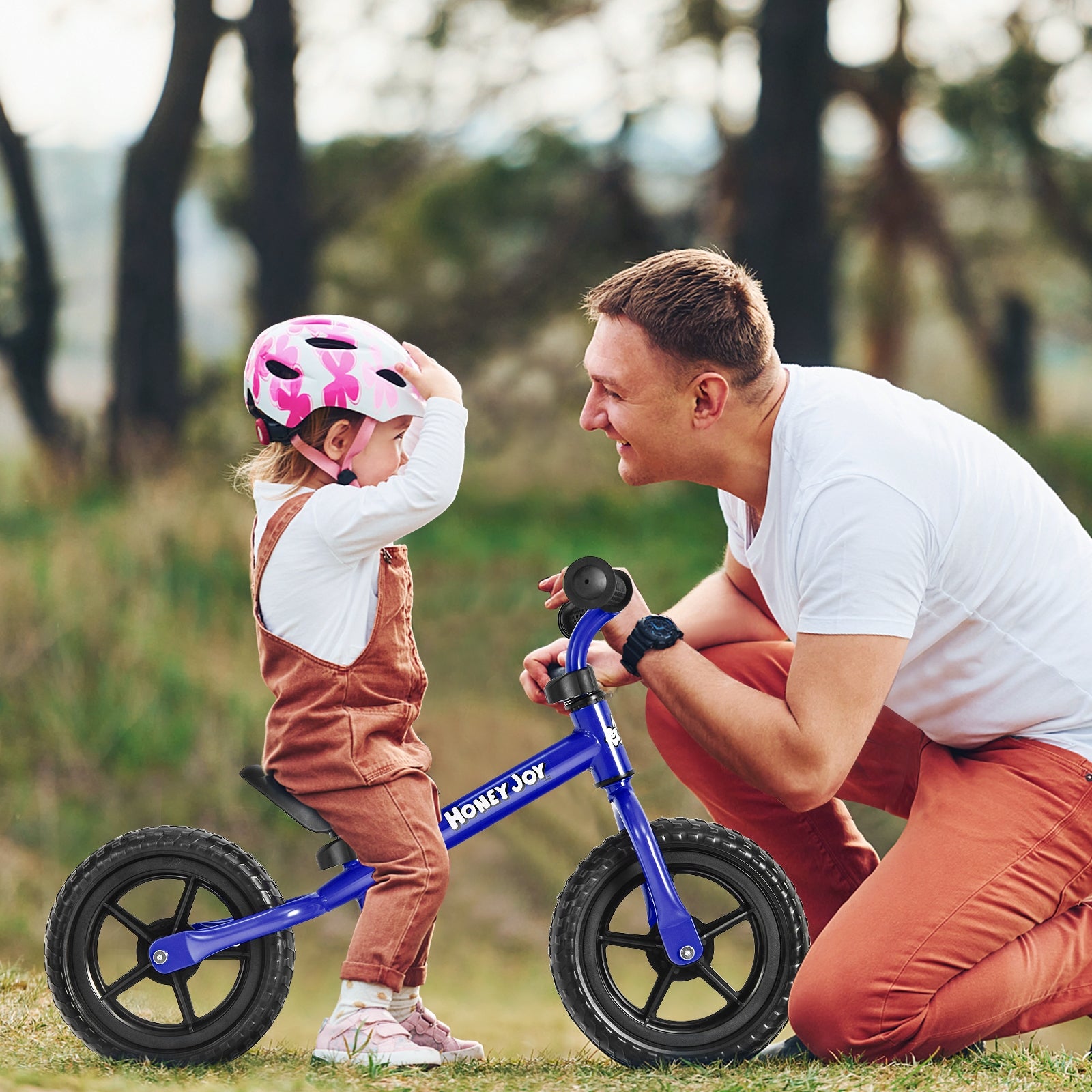 Kids No Pedal Balance Bike with Adjustable Handlebar and Seat, Blue Balance Bikes at Gallery Canada