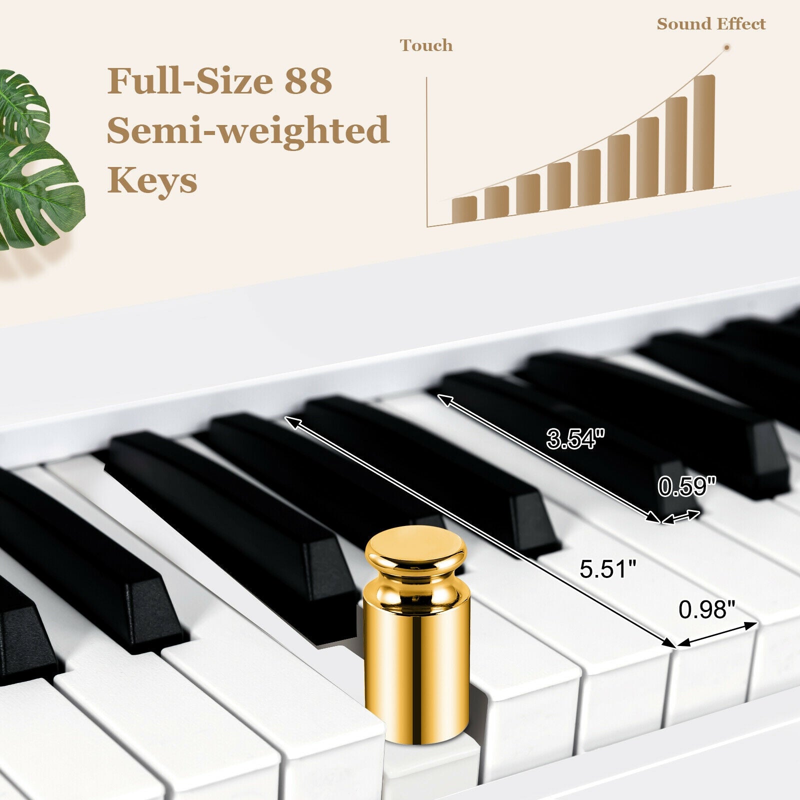 88-Key Foldable Digital Piano with MIDI and Wireless BT, White Pianos & Keyboards at Gallery Canada