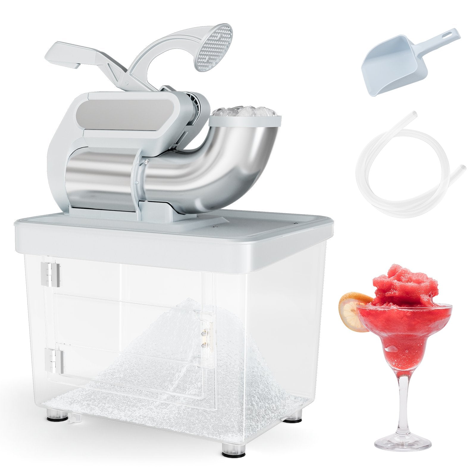 300W Commercial Ice Crusher with Dual Blades and Safety Switch, Gray Ice Crushers & Shavers Gray at Gallery Canada
