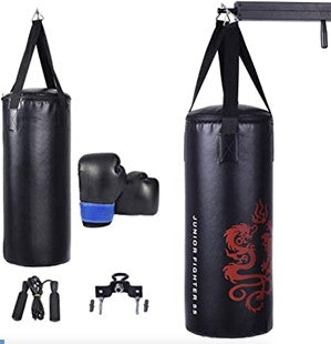5 Pieces 40Lbs Filled Punching Boxing Set with Jump Rope and Gloves, Black Boxing & Martial Arts at Gallery Canada