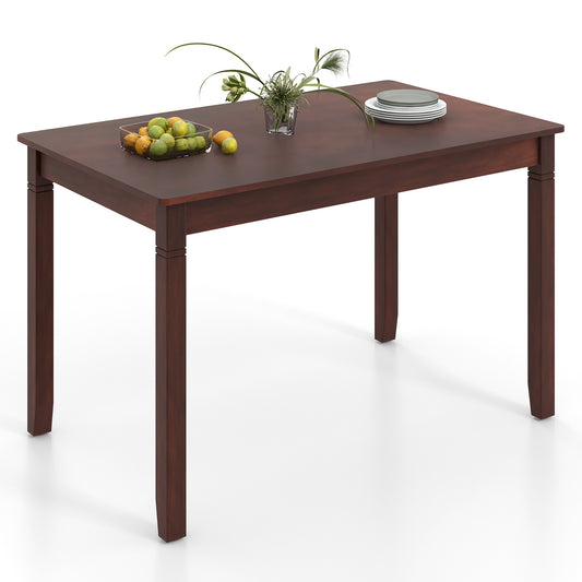 48-Inch Wooden Dining Table for 4 People Rectangular Kitchen Table with Rubber Wood Legs, Cherry - Gallery Canada