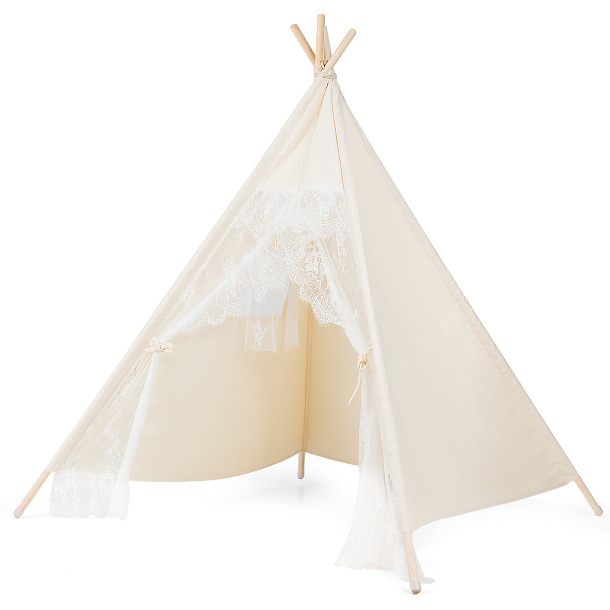 Kids Lace Teepee Tent Folding Children Playhouse with Bag Play Tents & Playhouse   at Gallery Canada