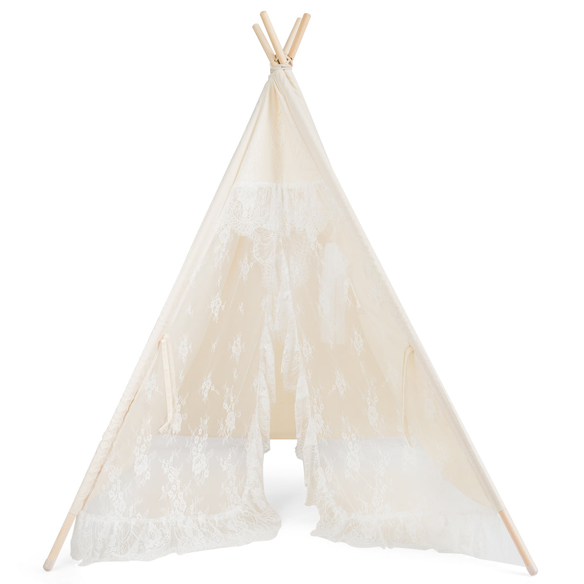 Kids Lace Teepee Tent Folding Children Playhouse with Bag Play Tents & Playhouse   at Gallery Canada